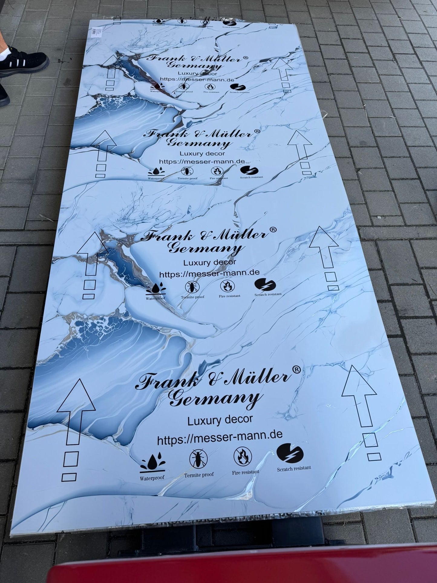 PVC Wandpaneele 260x122cm - 55 Farben verfügbar - 3mm stark