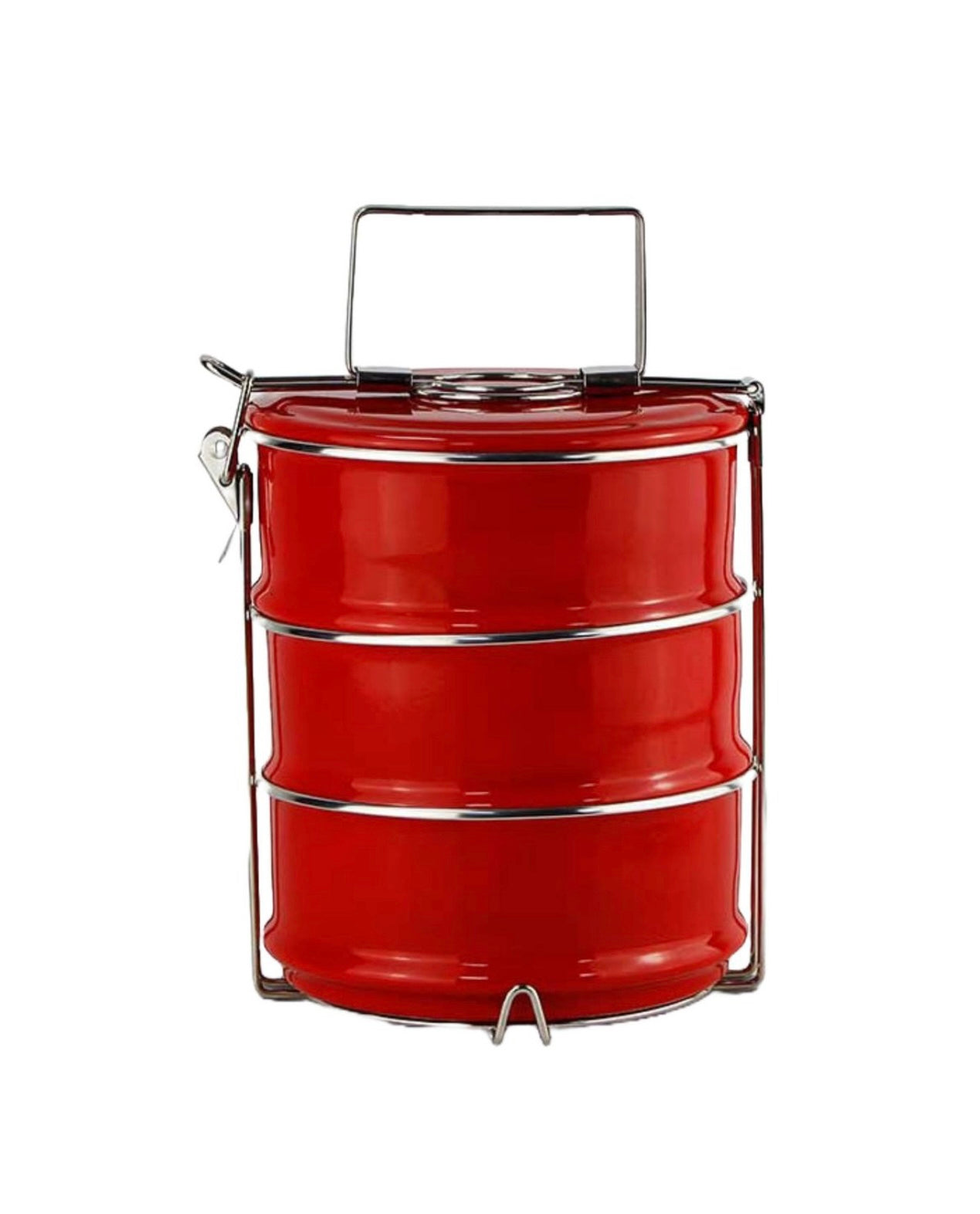 Lunchbox Metallic Red Schäfer - 3-Etagen Lunchbox aus robuster Stahllegierung