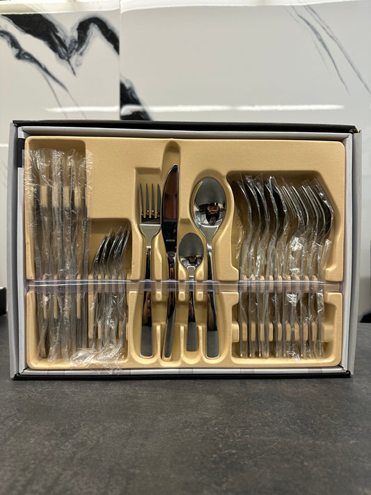 Michelino Besteck Set 24-teilig Edelstahl - Hochglanz Tafelbesteck für 6 Personen