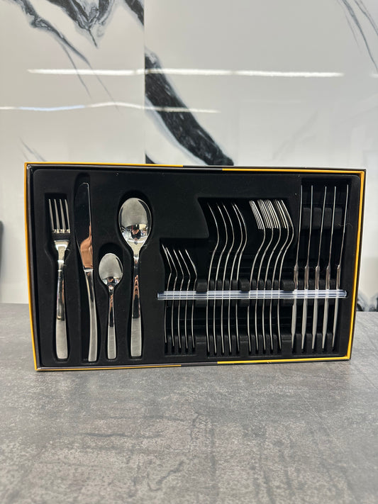 Michelino Besteck Set 24-teilig Edelstahl - Komplettes Tafelbesteck für 6 Personen