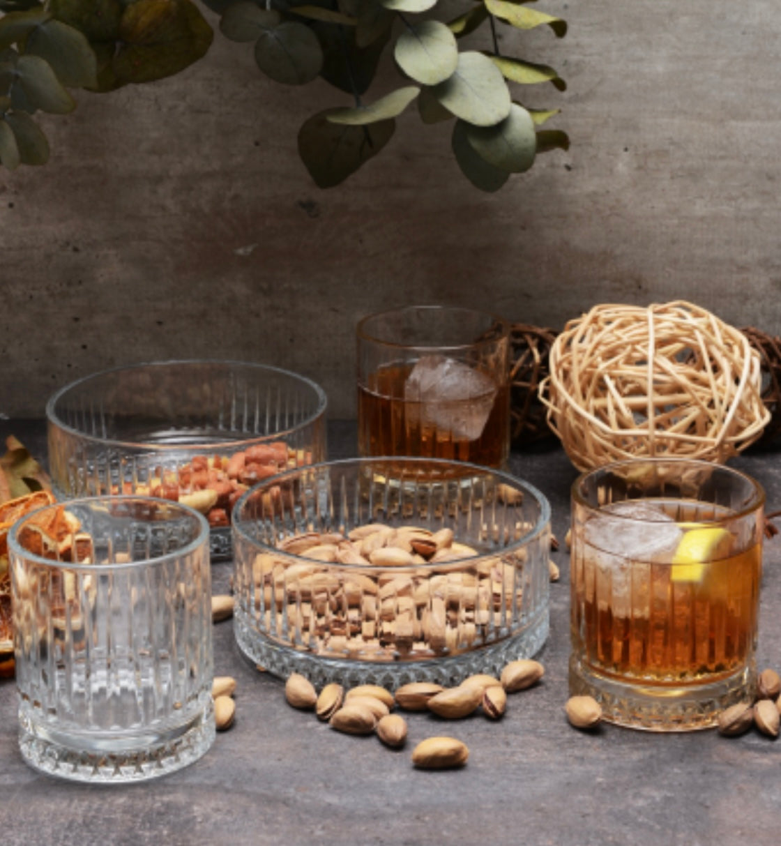 Pasabahce Elysia Whisky Set - 2 Gläser 355ml + Schale 510ml