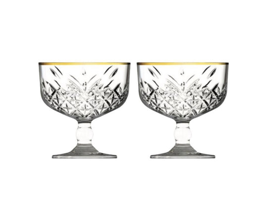 Pasabahce Golden Touch Timeless Eisschalen - 2x 102ml mit goldenem Akzent
