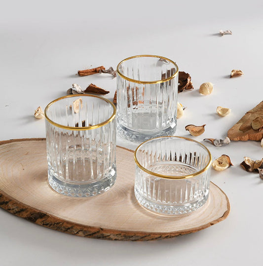 Pasabahce Golden Touch 3er Set - 2 Gläser 345ml + Schale 90ml