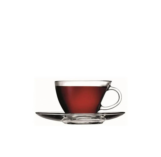 Pasabahce Penguen Cay Set 12-teilig - Teegläser mit Untersetzer/ Tellern