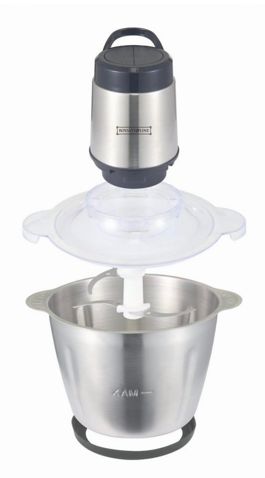 Royalty Line Zerkleinerer 600W - Edelstahl Mehrzweckhacker mit 3L Schüssel