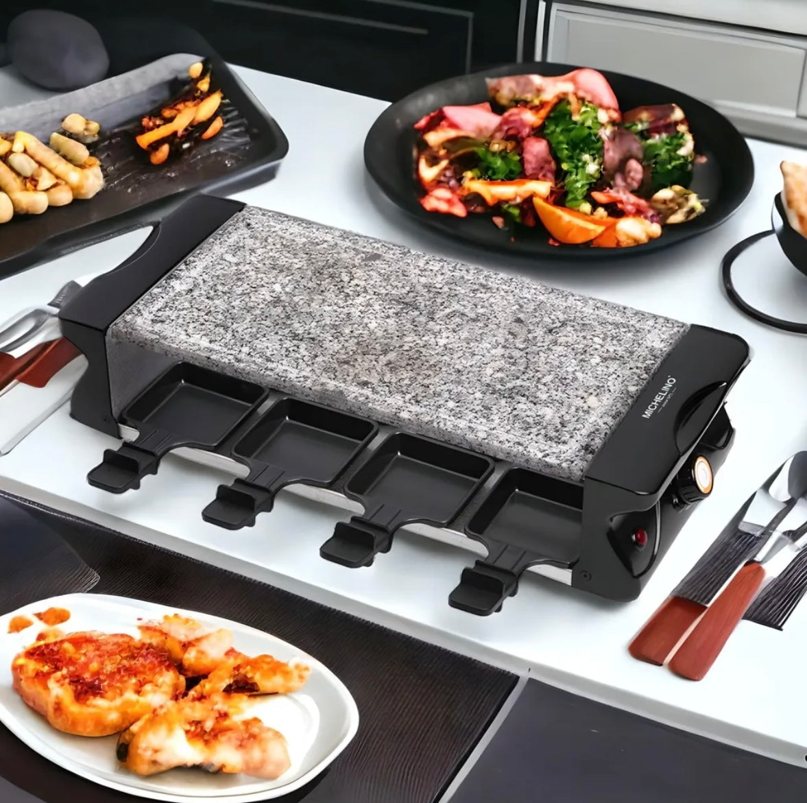 Raclette 8 Personen mit Granitplatte Michelino