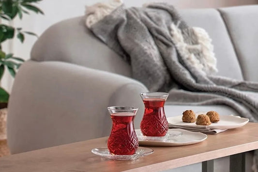 Pasabahce Timeless Cay bardak Set 12-teilig - Teegläser mit Untersetzern