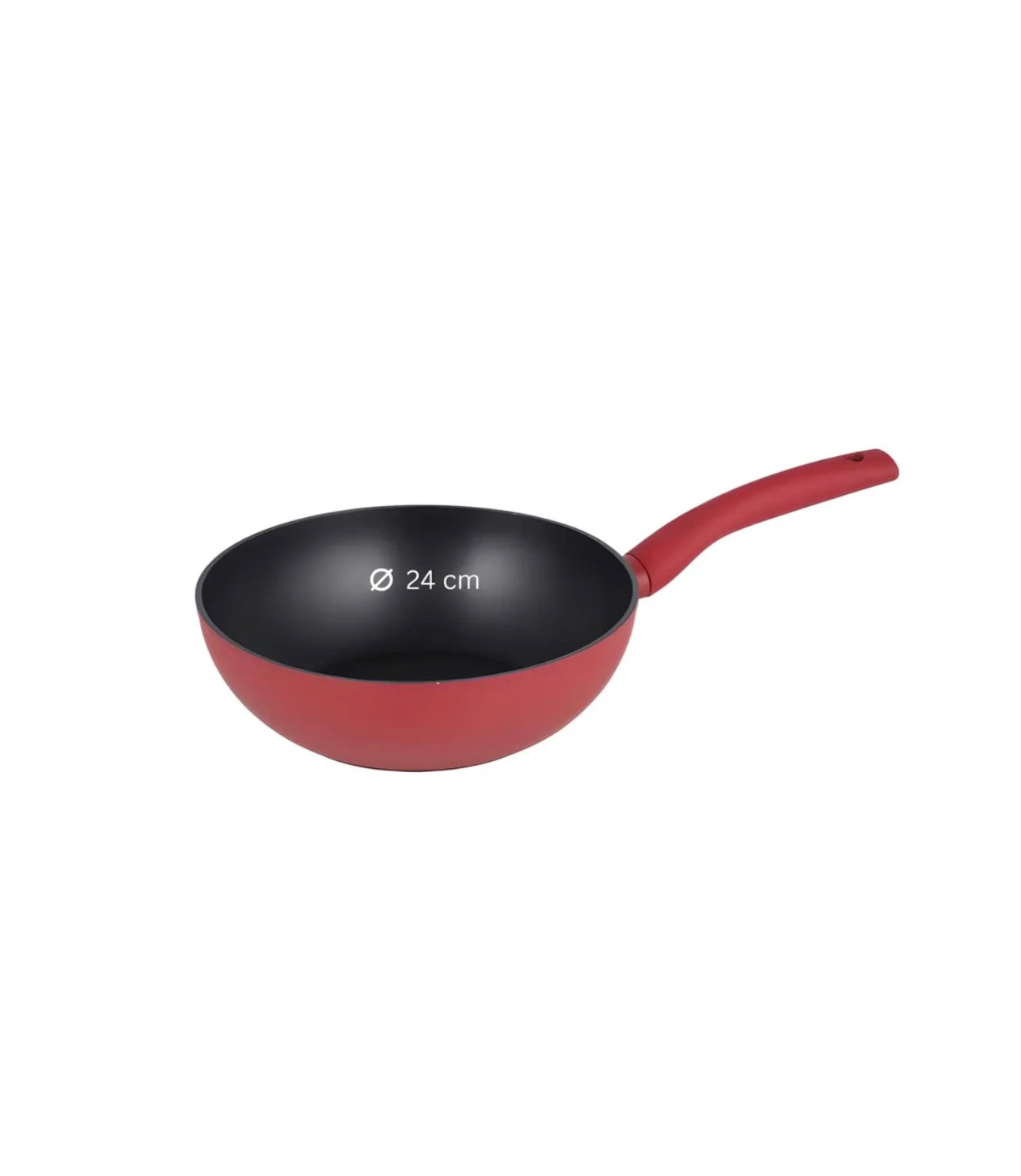 Wok 24cm Michelino Serie Nora rot - Antihaft Aluminium für asiatische Küche
