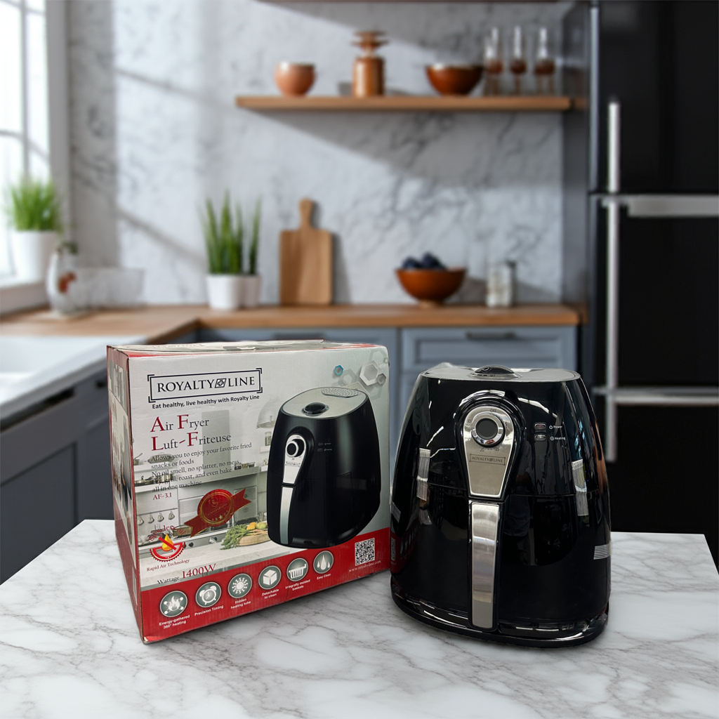 Royalty Line Air Fryer 1400W - Heißluftfritteuse 3L mit LED-Anzeige