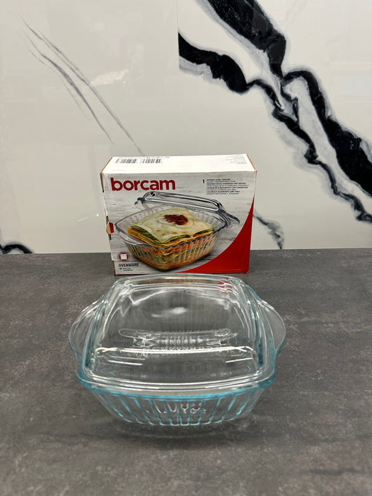 Borcam quadratische Kasserole mit Deckel 20,4x16cm - Ofengeeignet