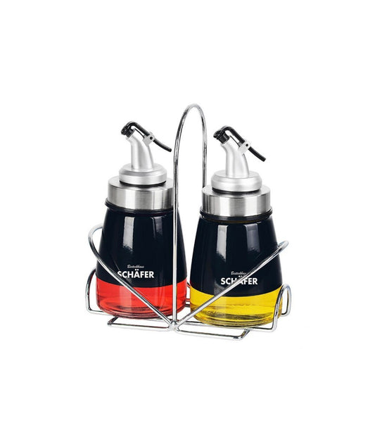Essig/ Öl Menage set 3 teilig Metallic Black Schäfer
