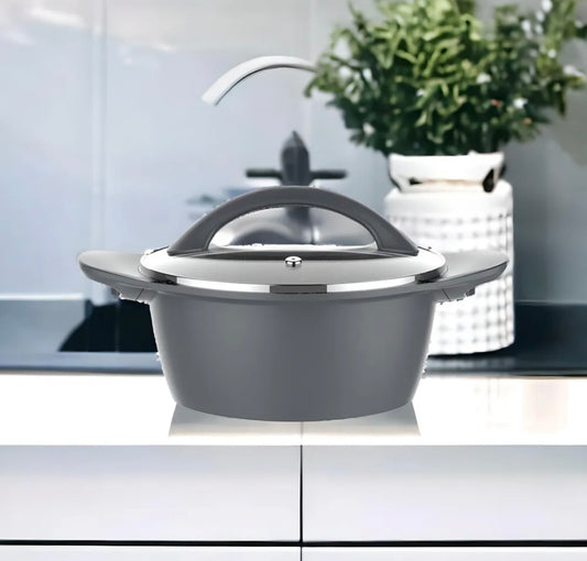Aluguss Schmortopf mit Deckel 20cm Matas Schäfer - Kompakter Schmortopf 2,4L mit Antihaft
