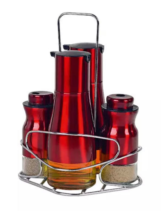 Menage Set 4 teilig rot mit Ständer Schäfer