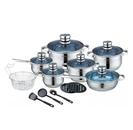 Royalty Line Kochgeschirr Set 18 teilig Edelstahl - Premium Topfset RL-1801B mit Zubehör