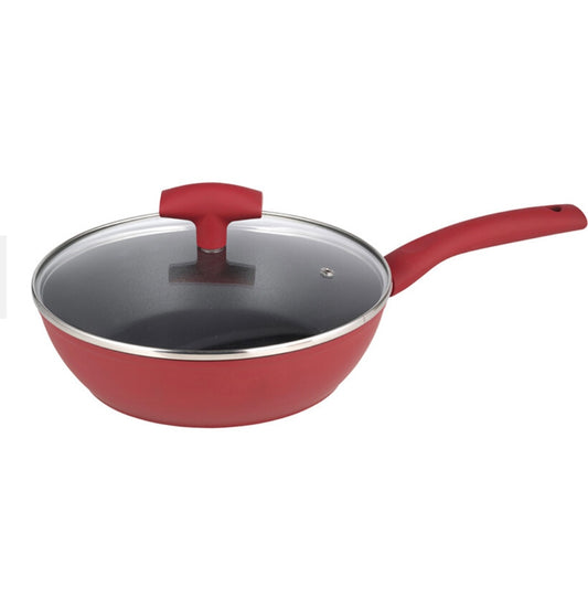 Hochrandpfanne mit Deckel 24cm Serie Nora rot Michelino