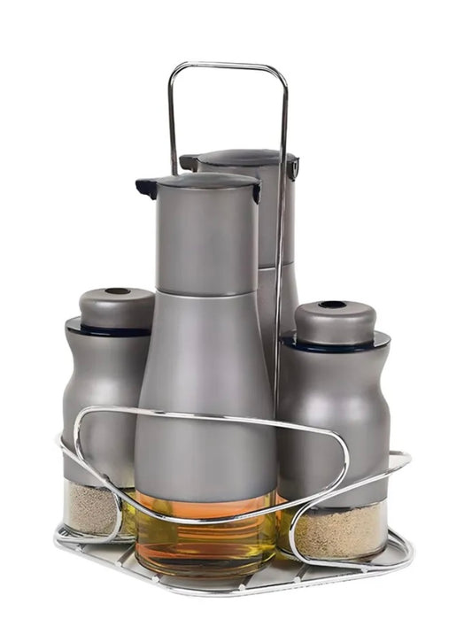 Menage Set 4 teilig grau mit Ständer Schäfer