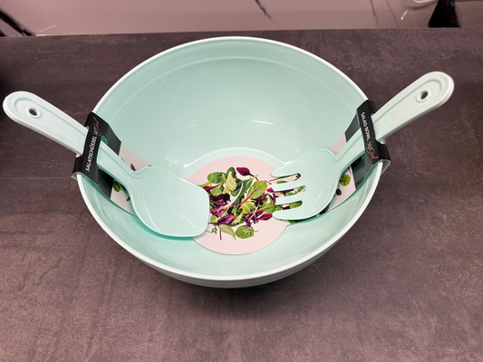 Salatschüssel Set 5,5L mit Besteck Türkis - Spülmaschinenfest von Michelino