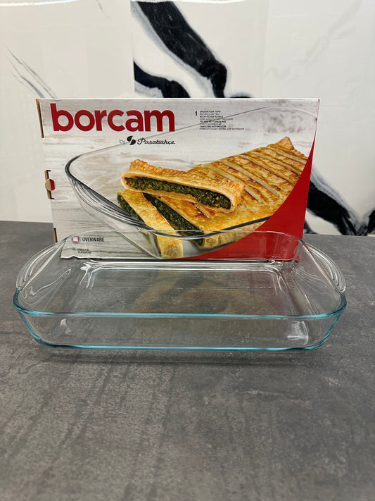 Borcam rechteckige Schale 40x25x6cm - Große hitzebeständige Glasschale