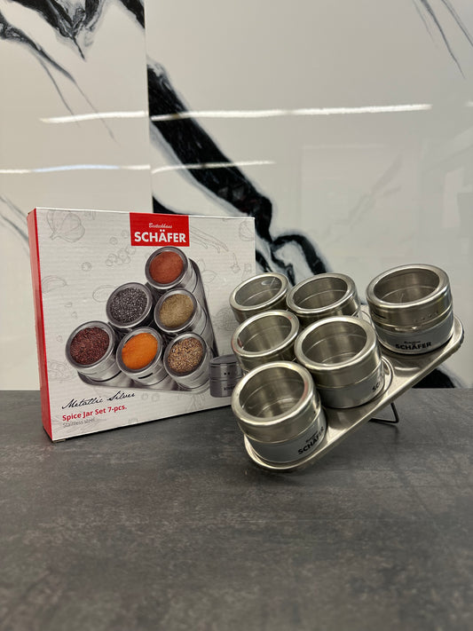 Gewürzdosen Set 7 teilig Metallic Silver Schäfer