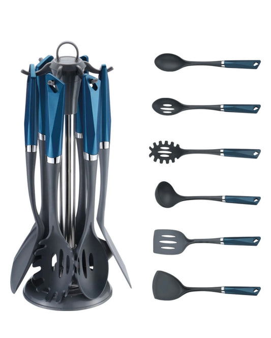 Küchenhelfer Set 7-teilig Michelino blau - Frische Eleganz mit Ständer