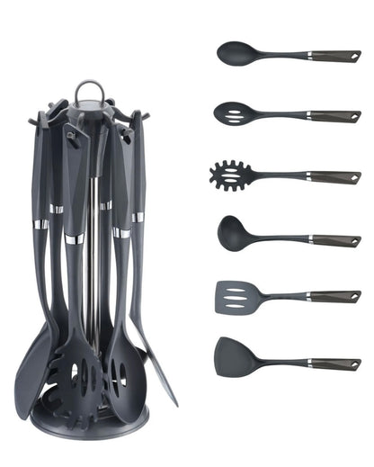 Küchenhelfer Set 7-teilig Michelino grau - Zeitlose Eleganz mit Ständer