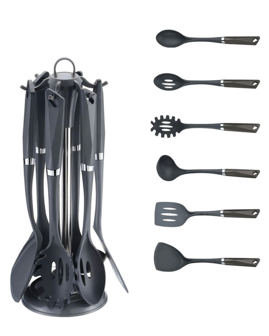 Küchenhelfer Set 7-teilig Michelino grau - Zeitlose Eleganz mit Ständer