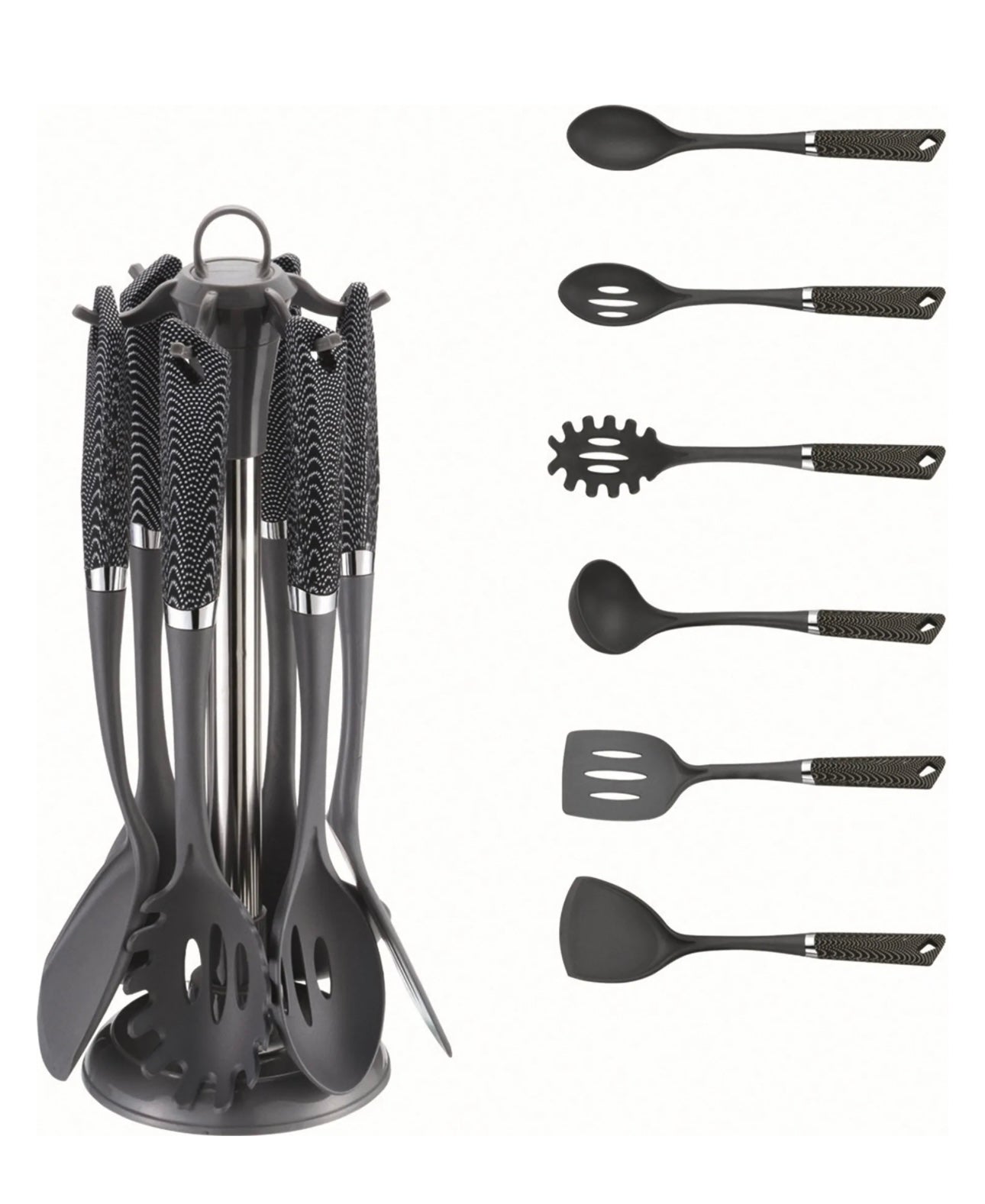 Küchenhelfer Set 7-teilig Michelino carbon - High-Tech Eleganz mit Ständer