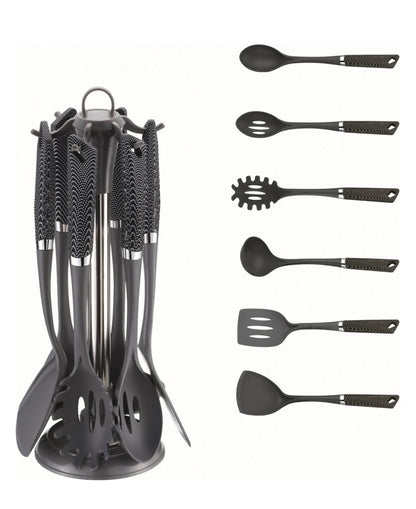Küchenhelfer Set 7-teilig Michelino carbon - High-Tech Eleganz mit Ständer