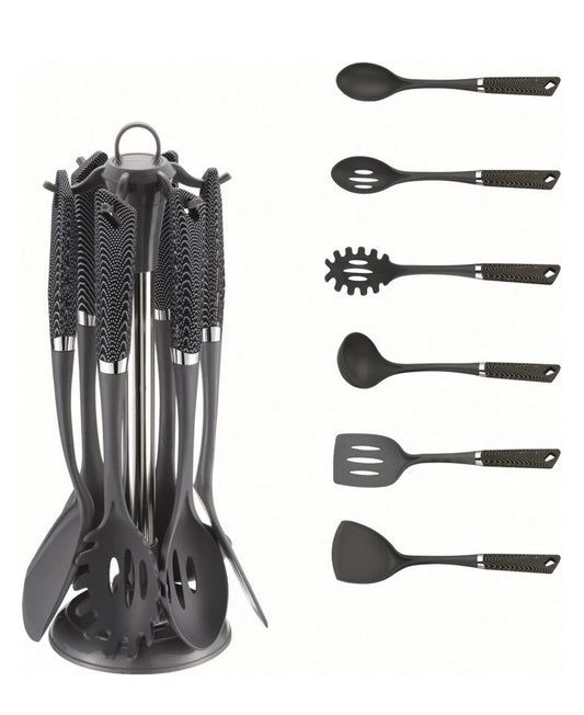 Küchenhelfer Set 7-teilig Michelino carbon - High-Tech Eleganz mit Ständer