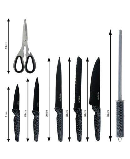 Messerset 8-teilig Michelino blau - Premium-Set mit Acrylständer