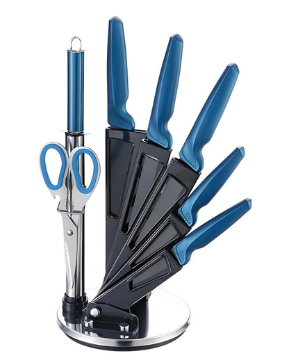 Messerset 8-teilig Michelino blau - Premium-Set mit Acrylständer