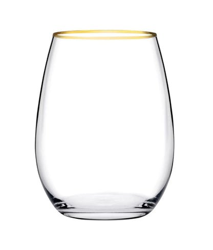 Pasabahce Golden Touch Amber Trinkgläser - 6x 570ml mit goldenem Akzent
