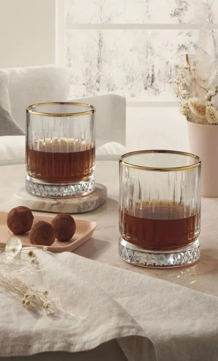 Pasabahce Golden Touch Elysia Trinkgläser - 4x 355ml mit goldenem Akzent