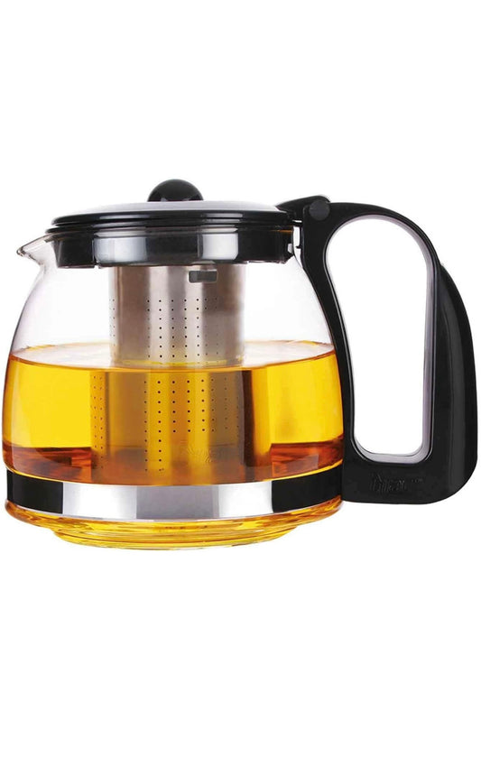 Glas Teekanne mit Edelstahlsieb 1L - Michelino Premium Teekocher