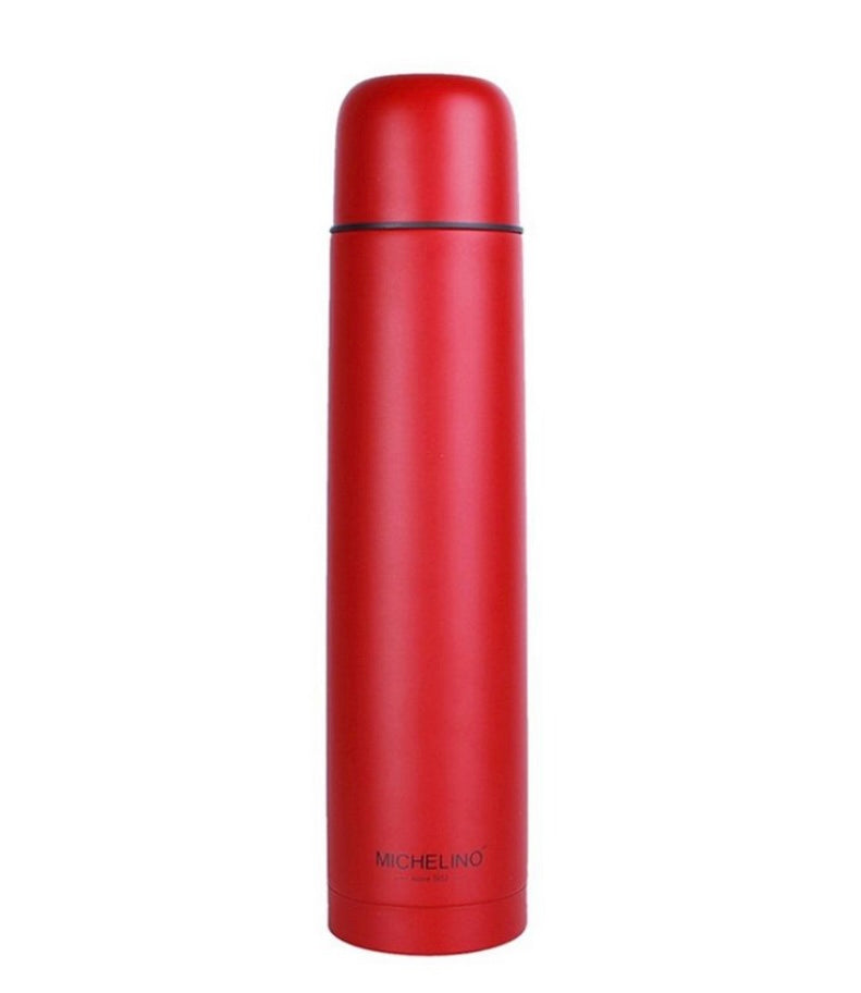 Isolierflasche 0,75L Michelino rot - Große Thermosflasche für längere Touren