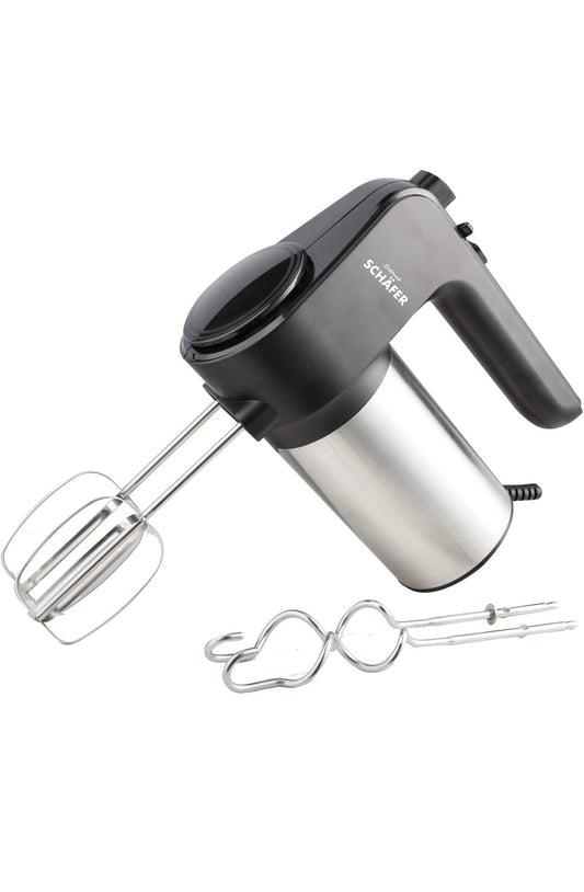 Handmixer Edelstahlgehäuse Schäfer 400W - Kraftvoller Handmixer mit 6 Geschwindigkeiten