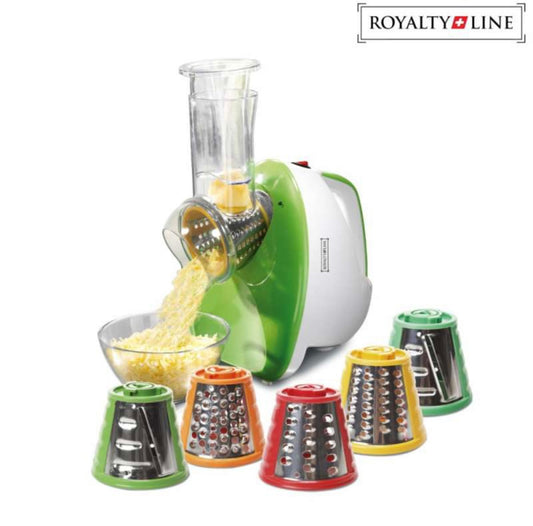 Royalty Line Gemüseschneider 150W - Elektrischer Multizerkleinerer mit 5 Kegeln