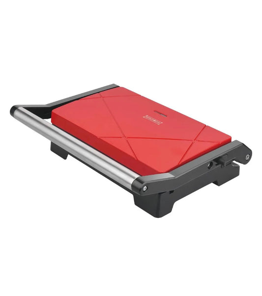 Royalty Line Panini Grill rot - Elektrischer Kontaktgrill mit Anti-Haft-Beschichtung
