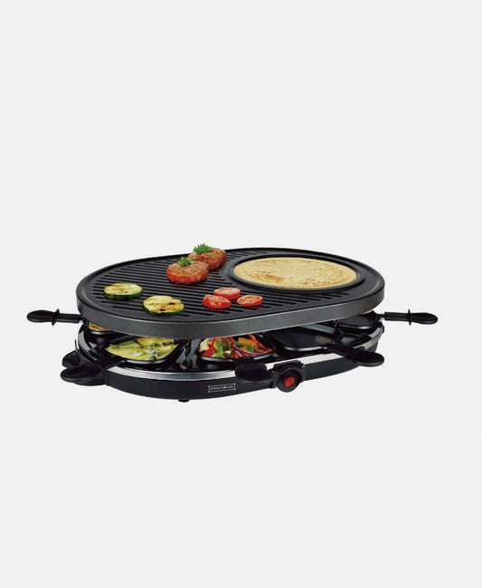 Royalty Line Raclette Grill 1200W - Elektrischer Raclette-Grill mit 8 Pfännchen