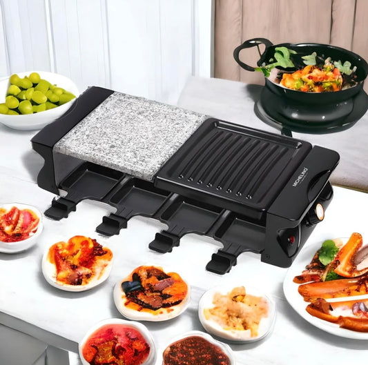 Raclette 8 Personen mit Grill und Granitplatte Michelino