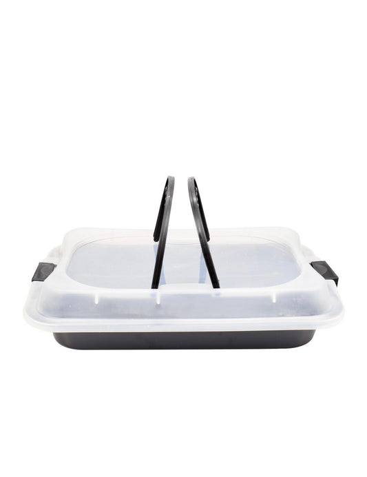 Auflaufform 42x29cm mit Transportdeckel - Antihaft Bratenform von Michelino