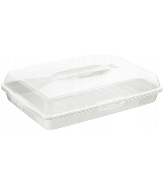 Rechteckiger Tortenbehälter 48x34cm Grau - Transportbox von Michelino