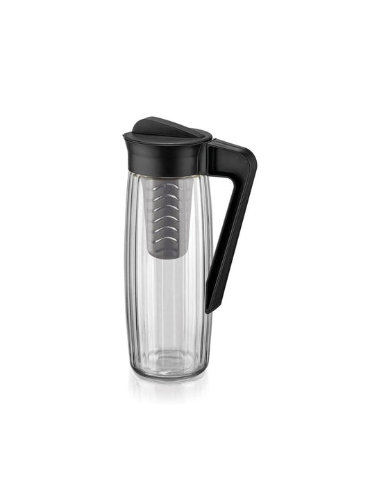 Glaskaraffe 1,6L mit Aromaeinsatz - Linienmuster Karaffe von Michelino