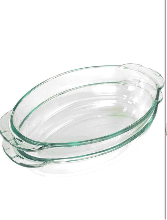 Borcam Ovale Kasserole mit Deckel - Ofengeeignete Glasschale