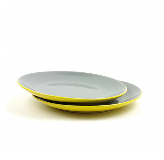 Speiseteller Set 2-teilig Gelb 27cm - Mikrowellenfeste Teller von Michelino