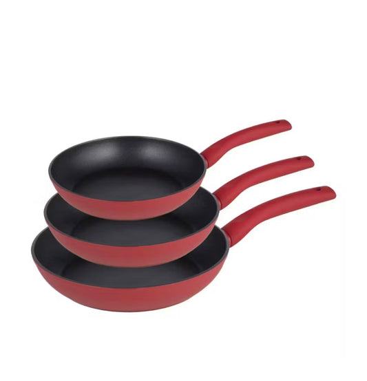 Bratpfannen Set 3-teilig Michelino Nora rot - Antihaft Aluminium 20/24/28cm