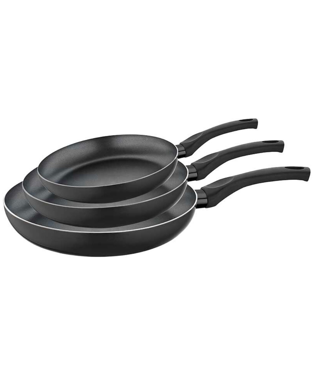 Aluminium Pfannen Set 3-teilig Michelino Lina schwarz - Alle Herdarten 16/20/24cm