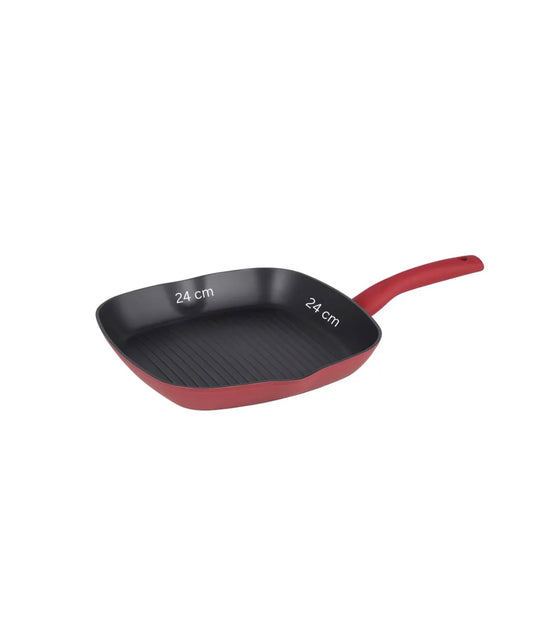 Grillpfanne 24cm Michelino Serie Nora - Aluminium Antihaft mit Grillmuster