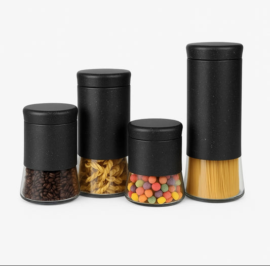 Vorratsdosen Marble Black 4er Bundle